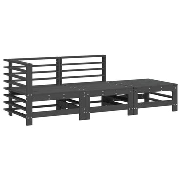 vidaXL Salon de jardin 3 pcs Gris Bois de pin massif