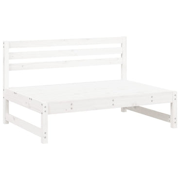 vidaXL Canapé central de jardin blanc 120x80 cm Bois de pin massif