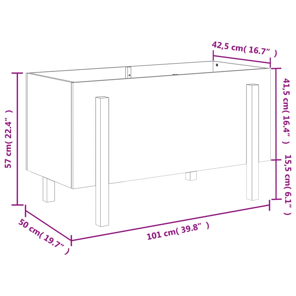 vidaXL Hochbeet 101x50x57 cm Massivholz Douglasie
