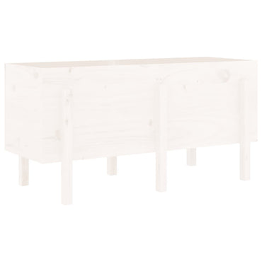 vidaXL Hochbeet Weiß 121x50x57 cm Massivholz Kiefer