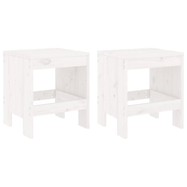 vidaXL Gartenhocker 2 Stk. Weiß 40x36x45 cm Massivholz Kiefer