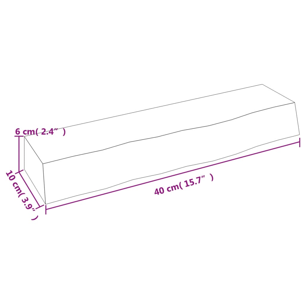 vidaXL Étagère murale 40x10x6 cm Chêne massif non traité