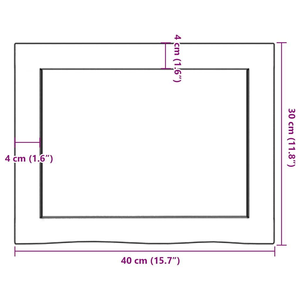 vidaXL Wandregal 40x30x(2-4) cm Massivholz Eiche Unbehandelt