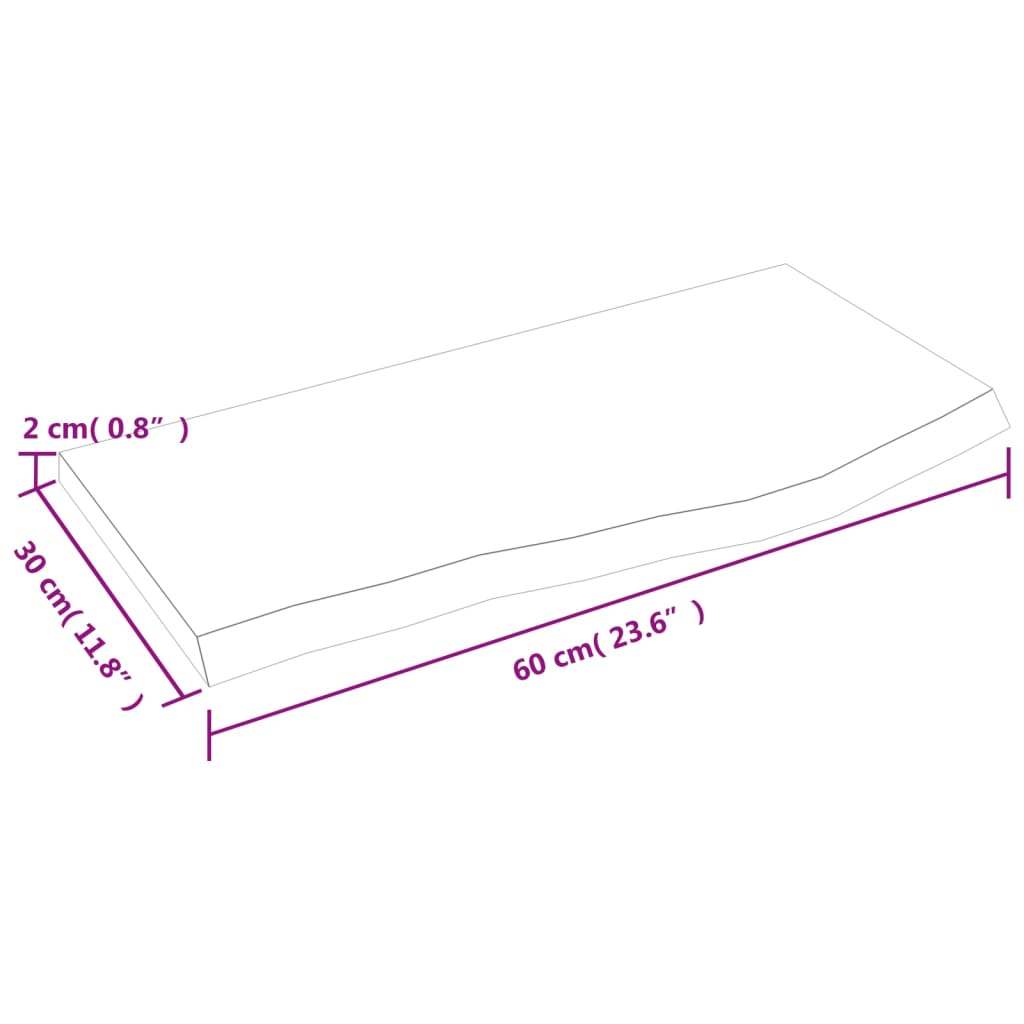 vidaXL Étagère murale 60x30x2 cm Chêne massif non traité