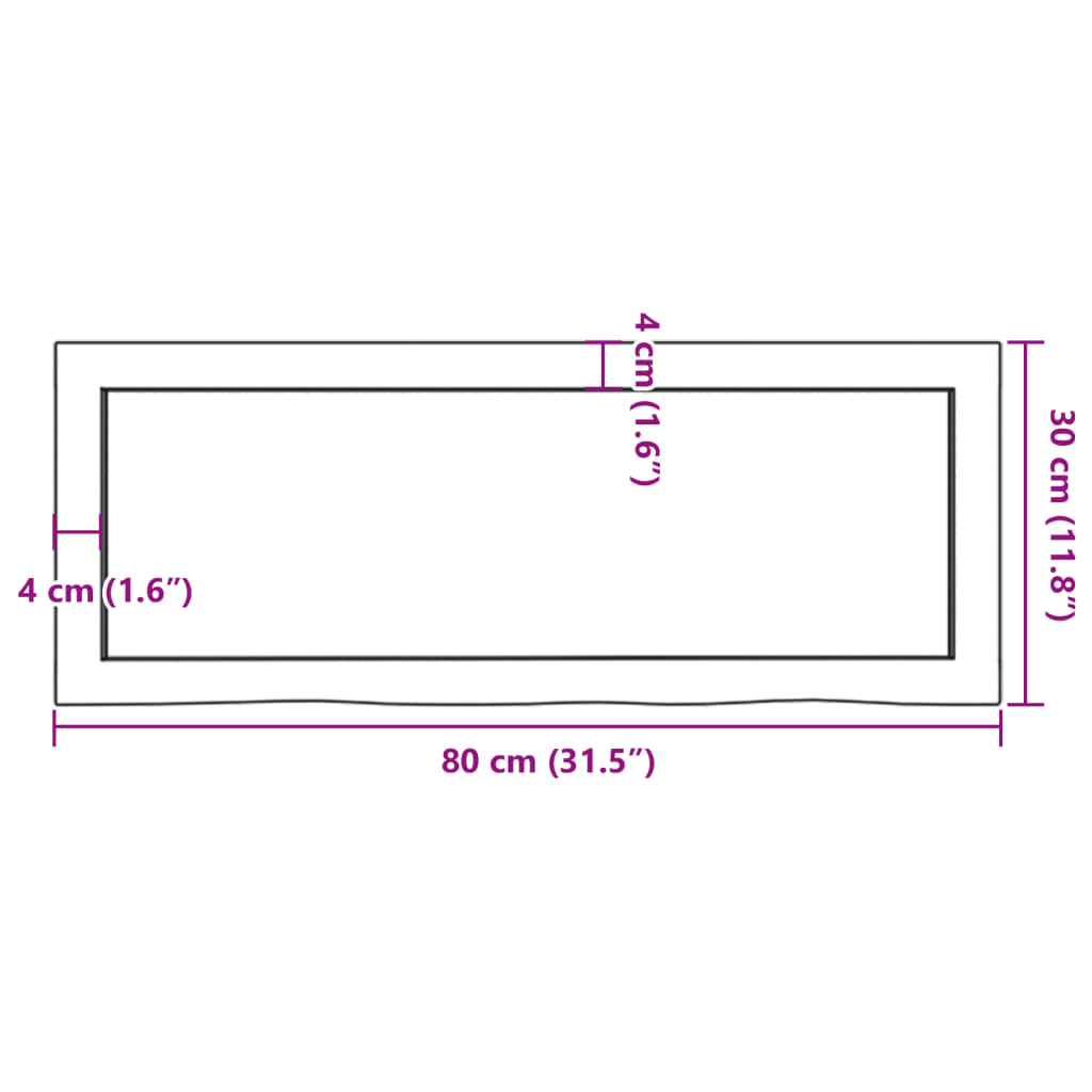 vidaXL Étagère murale 80x30x(2-4) cm bois de chêne massif non traité