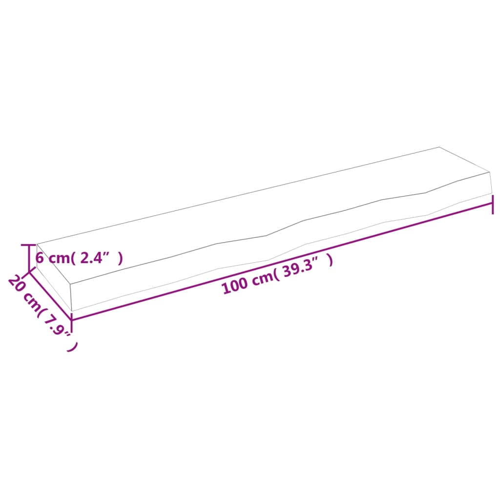 vidaXL Étagère murale 100x20x6 cm en chêne massif non traité