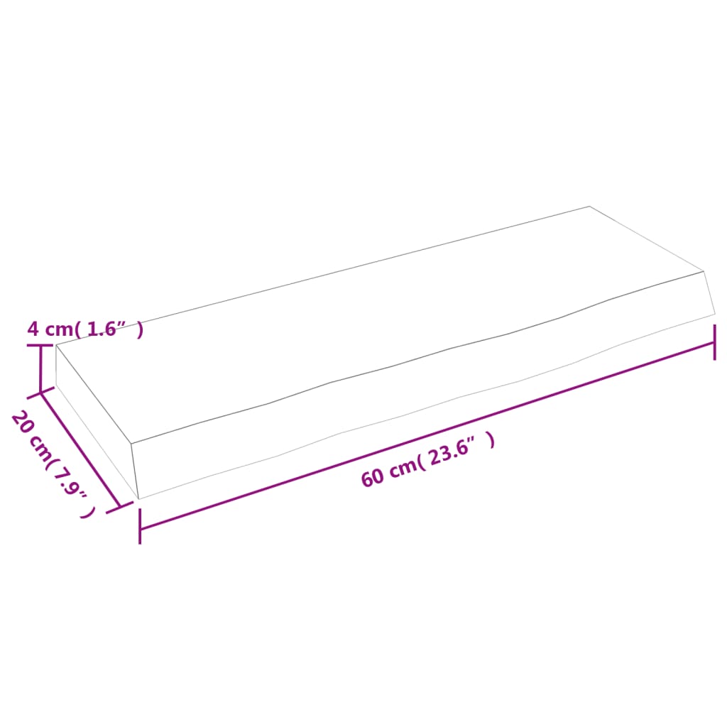 vidaXL Étagère murale marron clair 60x20x4 cm Chêne massif traité