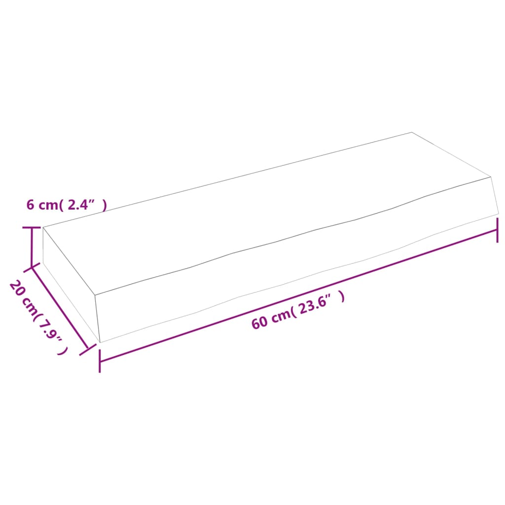 vidaXL Étagère murale marron clair 60x20x6 cm en chêne massif traité