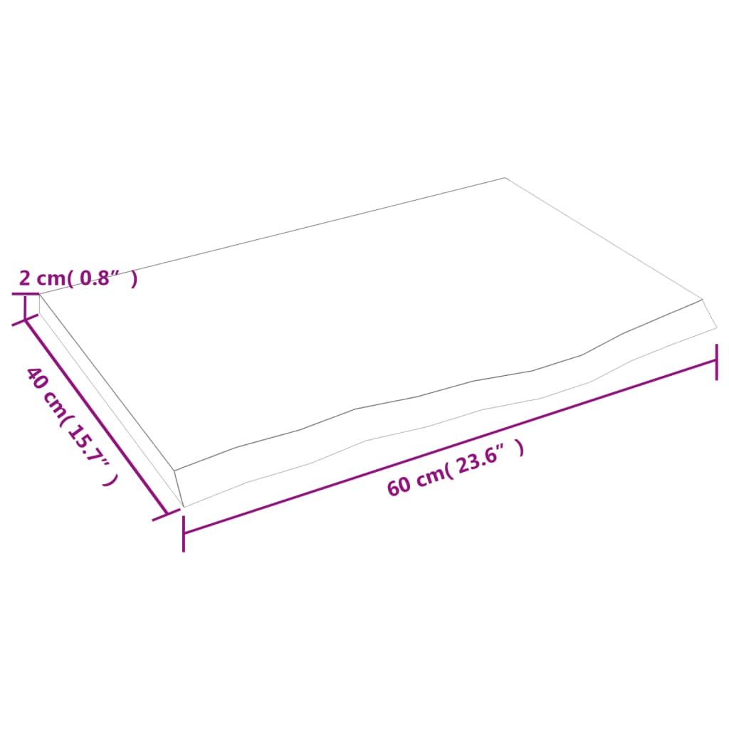 vidaXL Wandregal Hellbraun 60x40x2 cm Massivholz Eiche Behandelt