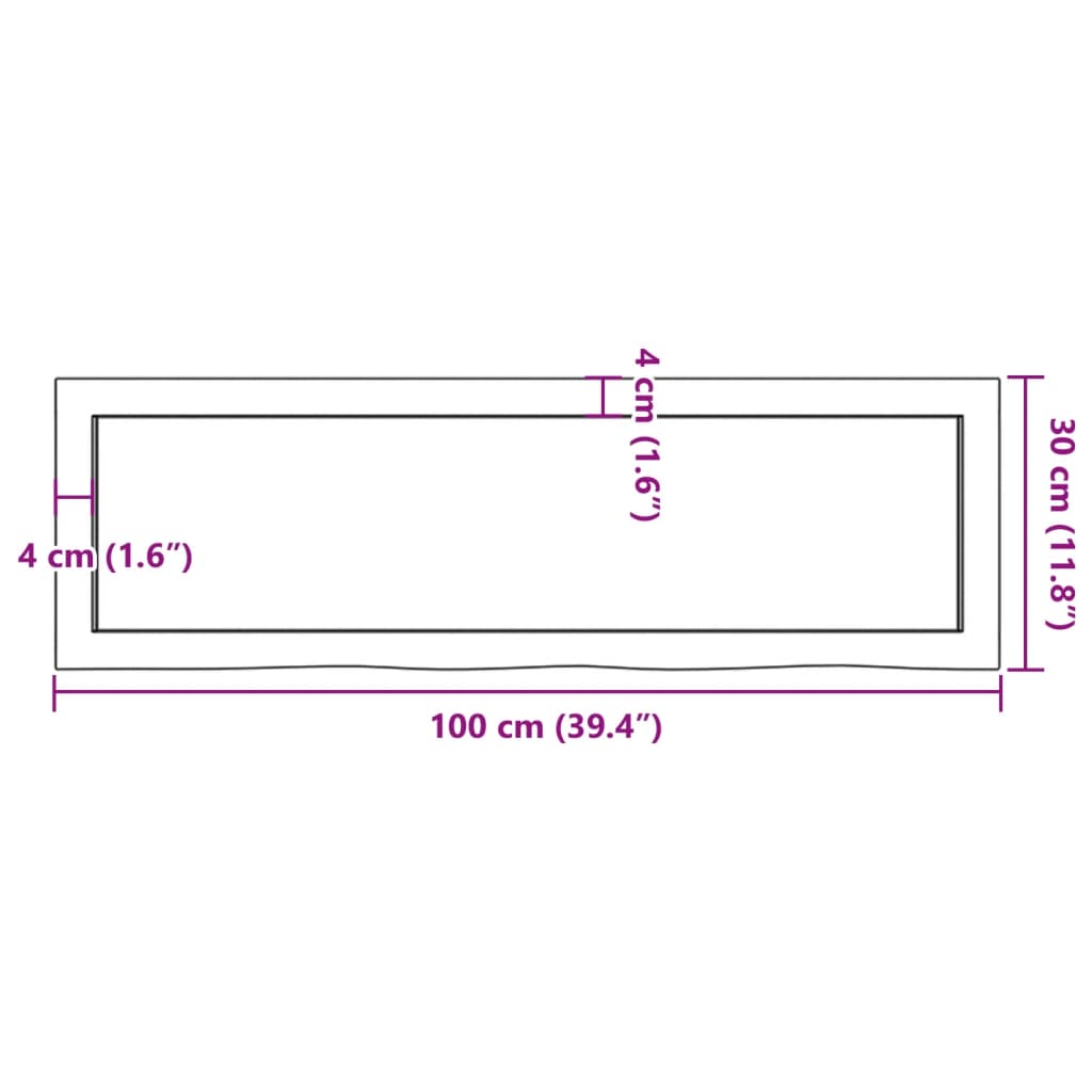 vidaXL Wandregal Hellbraun 100x30x(2-4) cm Massivholz Eiche Behandelt