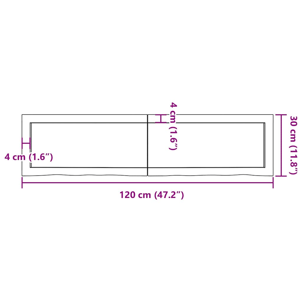 vidaXL Wandregal Hellbraun 120x30x(2-4) cm Massivholz Eiche Behandelt