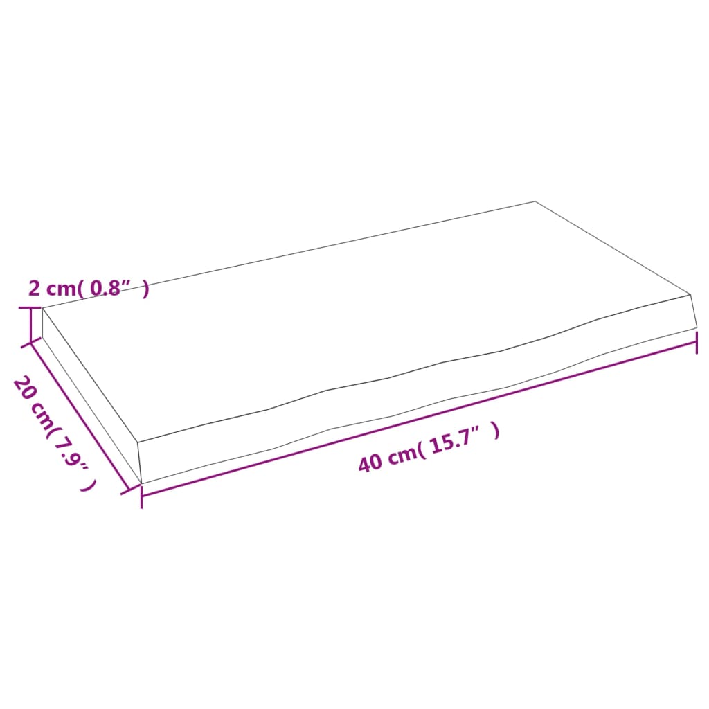 vidaXL Wandregal Dunkelbraun 40x20x2 cm Massivholz Eiche Behandelt