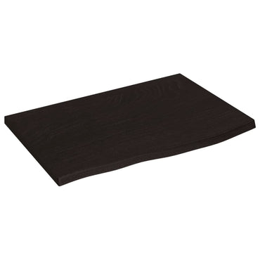 vidaXL Wandregal Dunkelbraun 60x40x2 cm Massivholz Eiche Behandelt