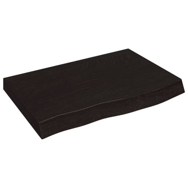 vidaXL Wandregal Dunkelbraun 60x40x(2-6) cm Massivholz Eiche Behandelt