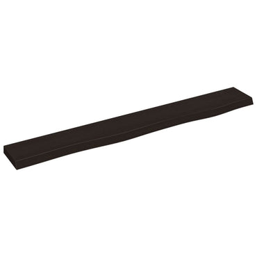 vidaXL Wandregal Dunkelbraun 80x10x2 cm Massivholz Eiche Behandelt