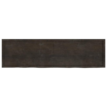 vidaXL Wandregal Dunkelbraun 220x60x(2-4)cm Massivholz Eiche Behandelt