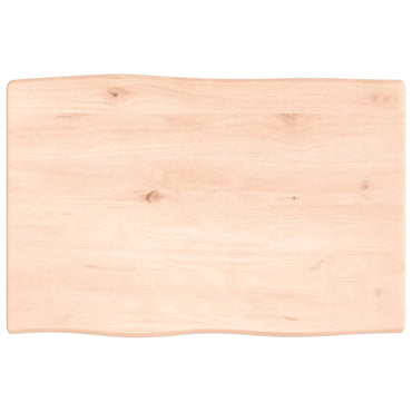 vidaXL Tischplatte 60x40x2 cm Massivholz Eiche Unbehandelt Baumkante