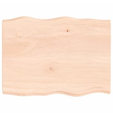 vidaXL Tischplatte 80x60x(2-4) cm Massivholz Unbehandelt Baumkante