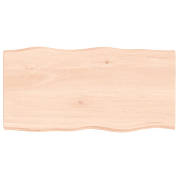 vidaXL Tischplatte 100x50x2 cm Massivholz Eiche Unbehandelt Baumkante