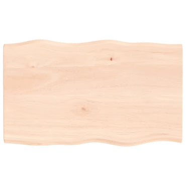 vidaXL Tischplatte 100x60x2 cm Massivholz Eiche Unbehandelt Baumkante