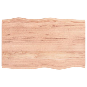 vidaXL Plateau de table 80x50x(2-4) cm bois massif traité avec bord naturel
