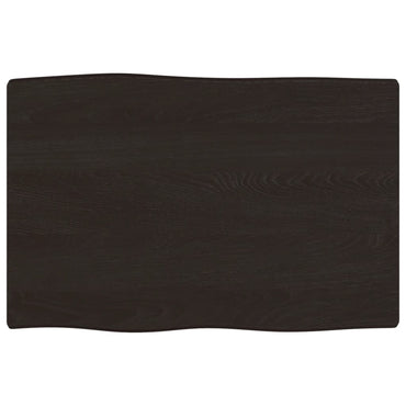 vidaXL Plateau de table 60x40x2 cm en bois de chêne massif traité, bord brut
