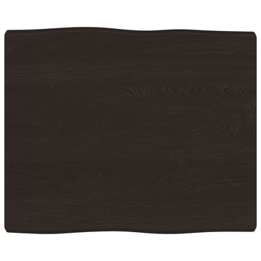 vidaXL Plateau de table 60x50x(2-4) cm Bois massif traité Bords naturels
