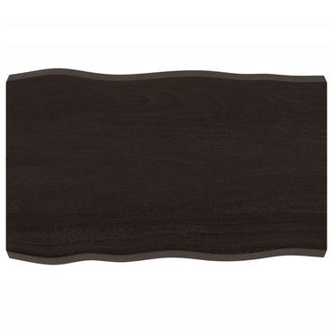 vidaXL Plateau de table 80x50x(2-6) cm Bois massif traité Bords naturels