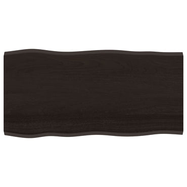 vidaXL Plateau de table 100x50x2 cm Chêne massif traité Bord naturel
