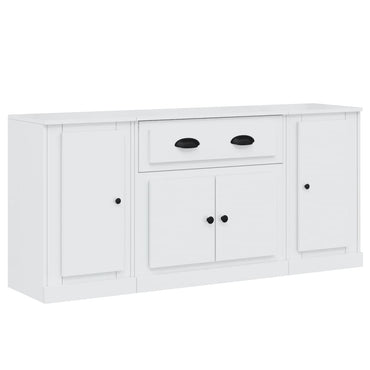 vidaXL Buffets 3 pcs Blanc brillant Bois d'ingénierie