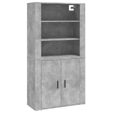 vidaXL Bahut gris béton en bois d'ingénierie