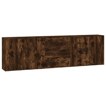 vidaXL Bahuts 3 pcs Chêne fumé en bois d'ingénierie