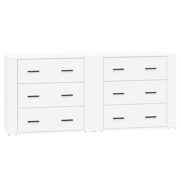 vidaXL Commodes 2 pcs Blanc Bois d'ingénierie