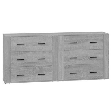 vidaXL Buffets 2 pcs Gris Sonoma Aggloméré