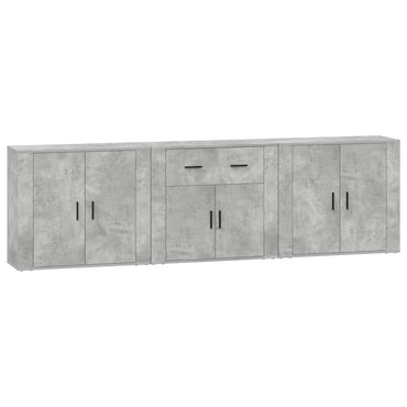 vidaXL Commodes 3 pcs Gris béton Bois d'ingénierie