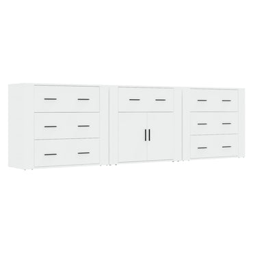 vidaXL Enfilades 3 pcs Blanc Bois d'ingénierie