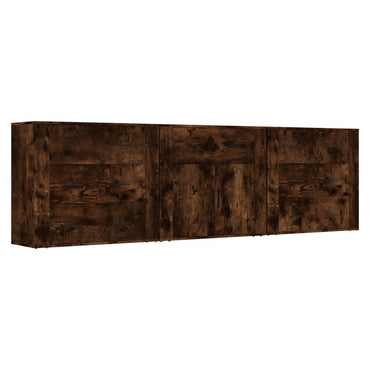 vidaXL Bahuts 3 pcs Chêne fumé en bois d'ingénierie