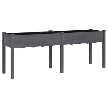 vidaXL Pflanzkübel mit Einsatz Grau 203x53x76 cm Massivholz Tanne