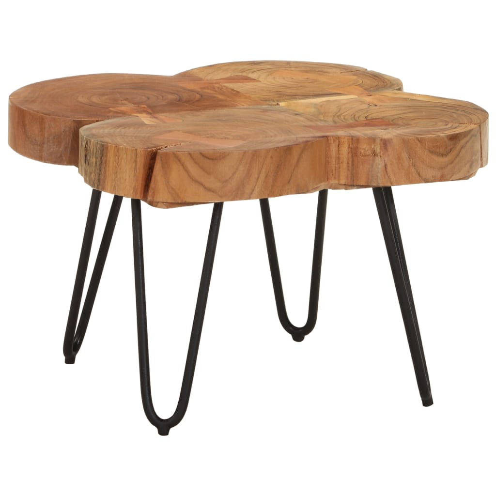 vidaXL Couchtisch 36 cm 4 Stämme Massivholz Akazie