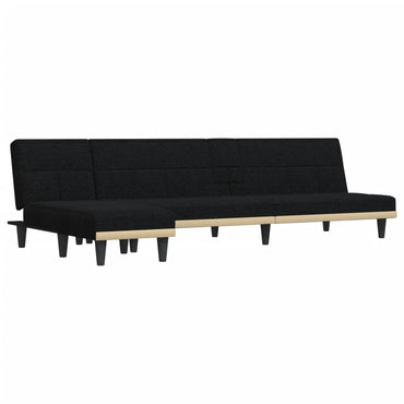 vidaXL Schlafsofa in L-Form Schwarz 255x140x70 cm Stoff