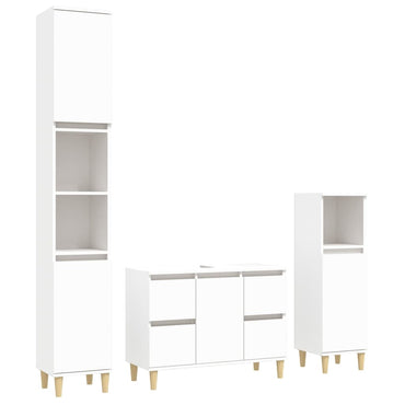 vidaXL Ensemble de meubles de salle de bain 3 pcs Blanc Matériau à base de bois