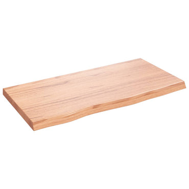 vidaXL Tischplatte Hellbraun 80x40x(2-4) cm Massivholz Eiche Behandelt