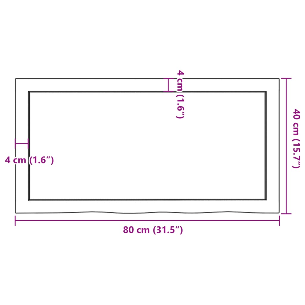 vidaXL Tischplatte Hellbraun 80x40x(2-6) cm Massivholz Eiche Behandelt