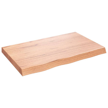 vidaXL Plateau de table marron clair 80x50x(2-6) cm en chêne massif traité