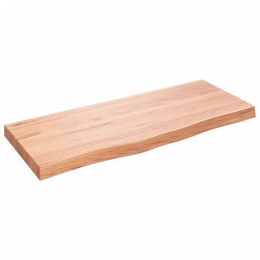 vidaXL Plateau de table Chêne massif traité marron clair 100x40x(2-6) cm