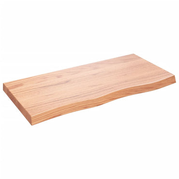 vidaXL Plateau de table Chêne massif traité marron clair 100x50x(2-6) cm