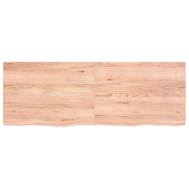 vidaXL Plateau de table chêne massif marron clair 140x50x(2-4) cm traité