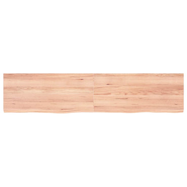 vidaXL Tischplatte Hellbraun 180x40x(2-4)cm Massivholz Eiche Behandelt