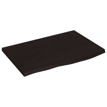 vidaXL Plateau de table Marron foncé 60x40x2 cm Chêne massif traité