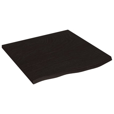 vidaXL Plateau de table Marron foncé 60x60x2 cm Chêne massif traité